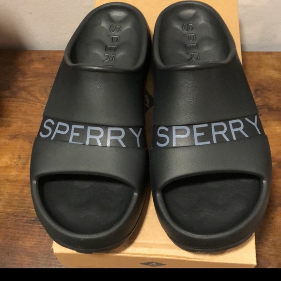 Sperry Float LOGO Slide Black Men's Sandals - Picture 2 of 4